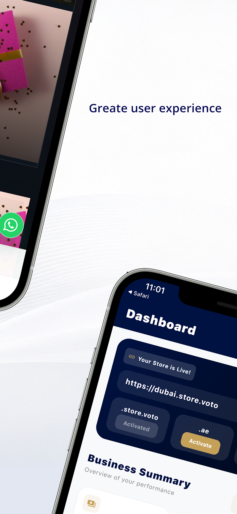Dubai Create business dashboard and custom domain controls